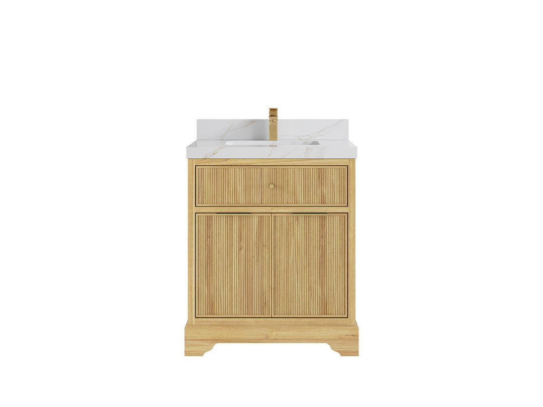 Austin Teak Wood 30 in. W x 22 in. D Single Sink Bathroom Vanity