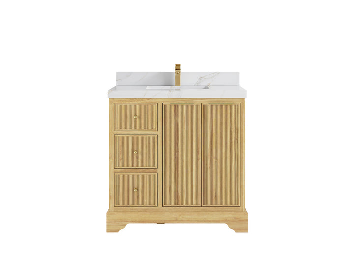 Austin Teak Wood 36 in. W x 22 in. D Center Sink Bathroom Vanity - photo 20