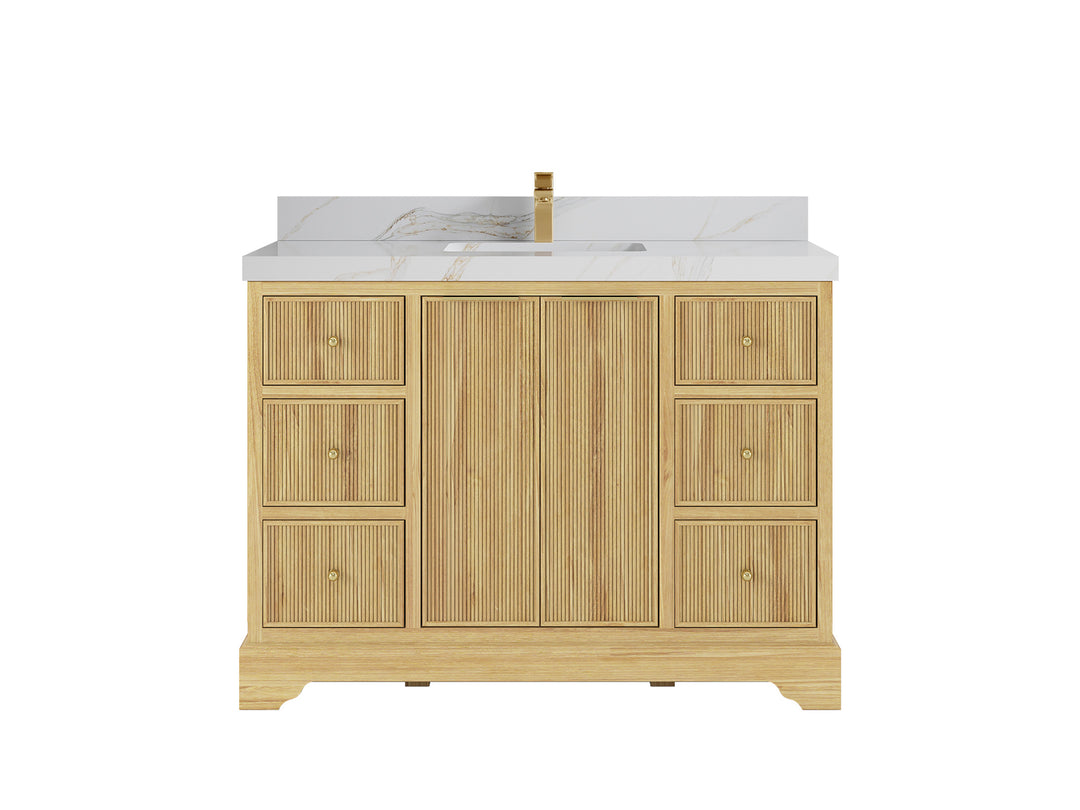 Austin Teak Wood 48 in. W x 22 in. D Single Sink Bathroom Vanity