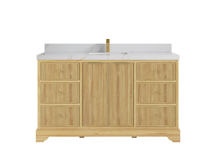 Austin Teak Wood 60 in. W x 22 in. D Single Sink Bathroom Vanity - photo 22