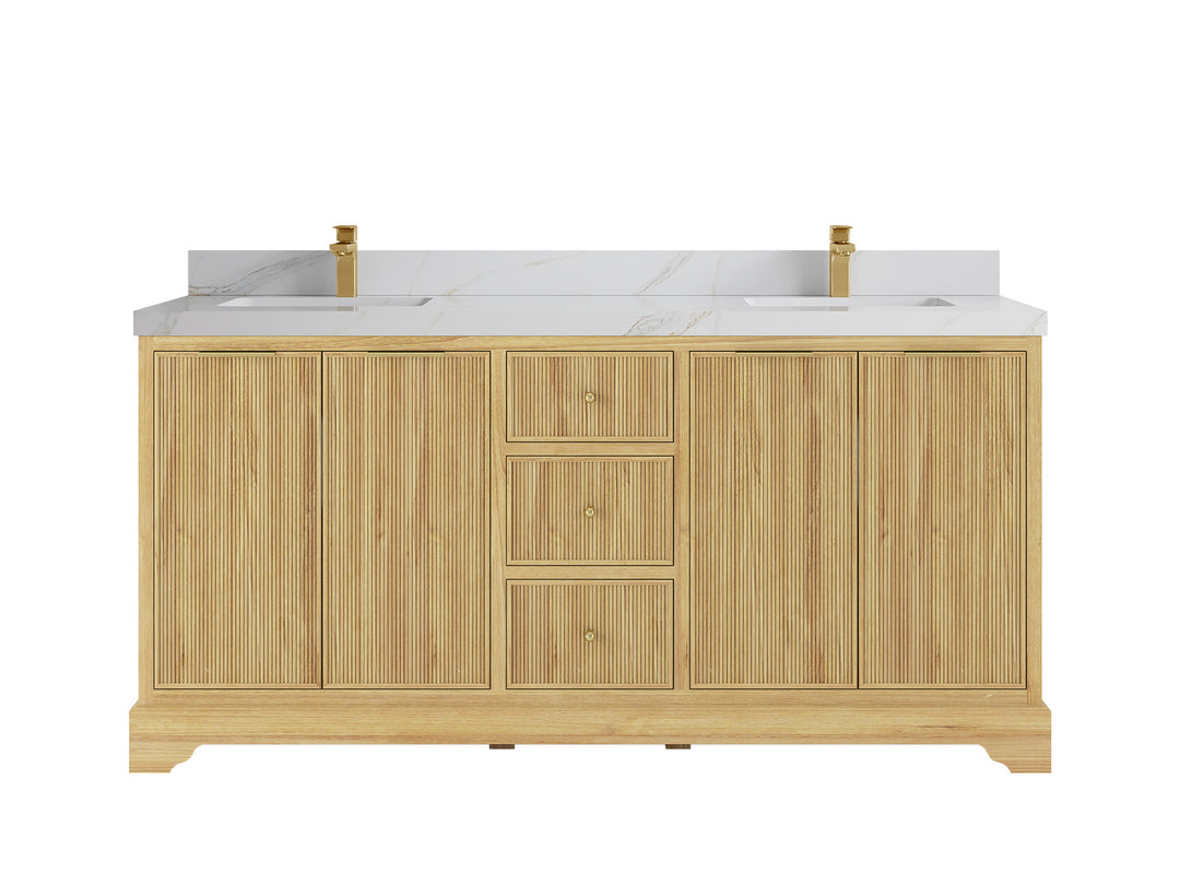 Austin Teak Wood 72 in. W x 22 in. D Double Sink Bathroom Vanity