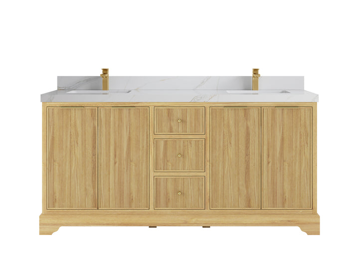 Austin Teak Wood 72 in. W x 22 in. D Double Sink Bathroom Vanity - photo 22