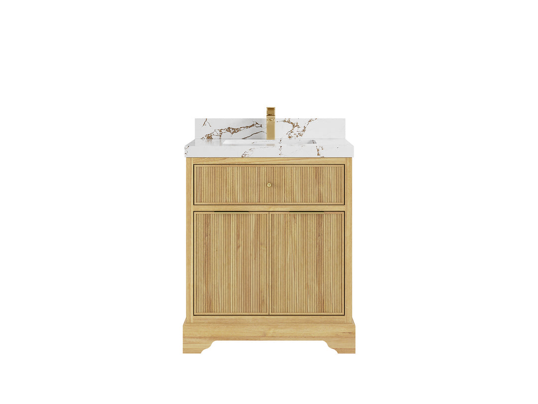 Austin Teak Wood 30 in. W x 22 in. D Single Sink Bathroom Vanity