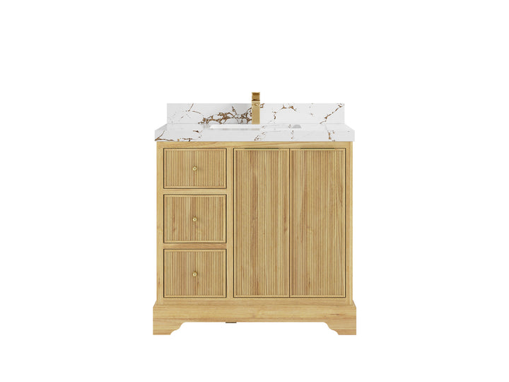 Austin Teak Wood 36 in. W x 22 in. D Center Sink Bathroom Vanity - photo 21