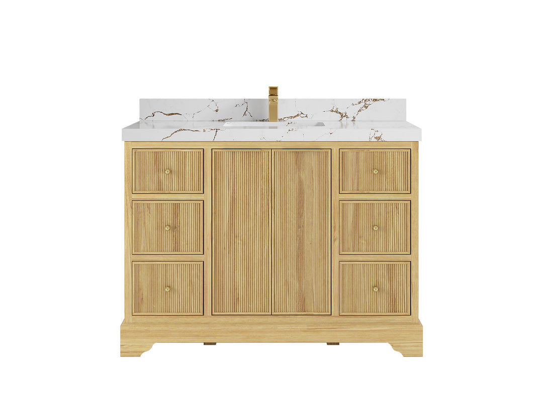 Austin Teak Wood 48 in. W x 22 in. D Single Sink Bathroom Vanity
