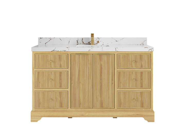 Austin Teak Wood 60 in. W x 22 in. D Single Sink Bathroom Vanity - photo 23