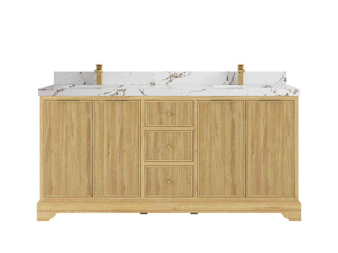 Austin Teak Wood 72 in. W x 22 in. D Double Sink Bathroom Vanity