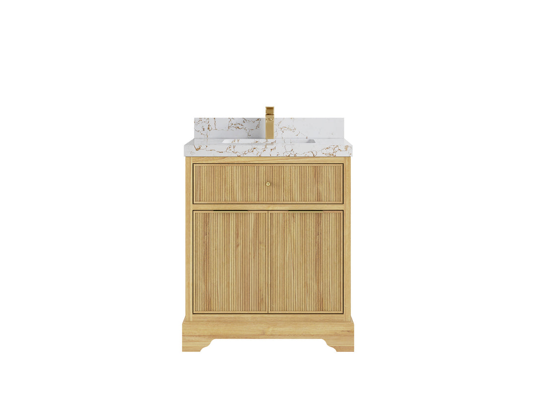 Austin Teak Wood 30 in. W x 22 in. D Single Sink Bathroom Vanity