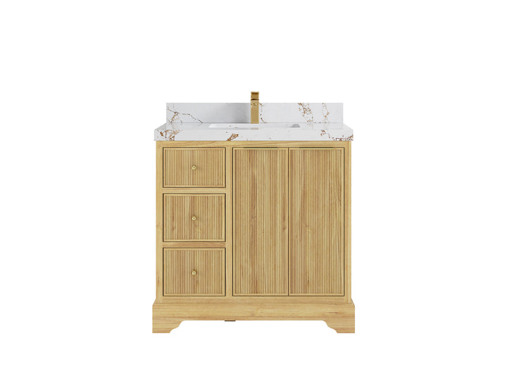 Austin Teak Wood 36 in. W x 22 in. D Center Sink Bathroom Vanity - photo 22