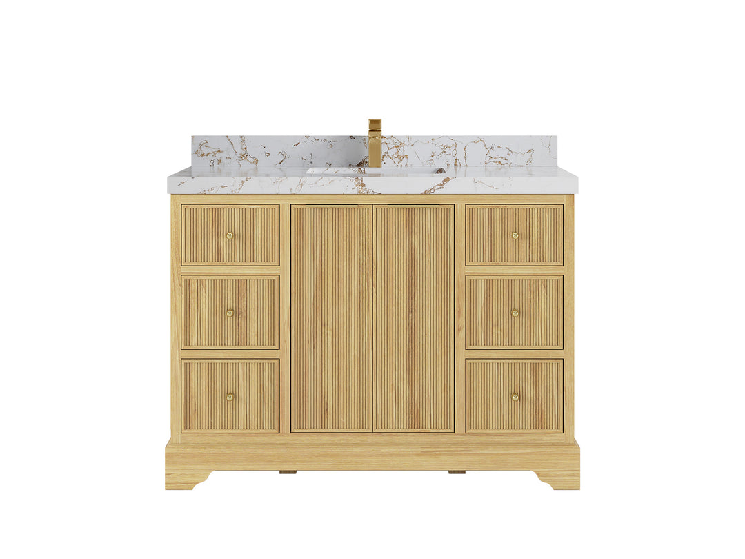 Austin Teak Wood 48 in. W x 22 in. D Single Sink Bathroom Vanity