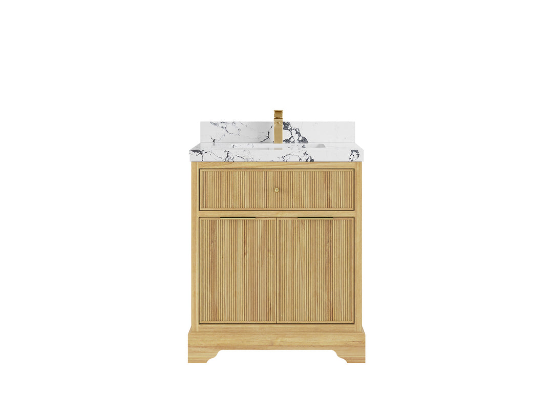 Austin Teak Wood 30 in. W x 22 in. D Single Sink Bathroom Vanity