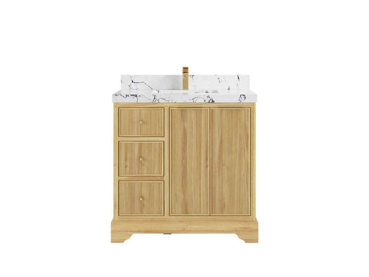 Austin Teak Wood 36 in. W x 22 in. D Center Sink Bathroom Vanity - photo 23