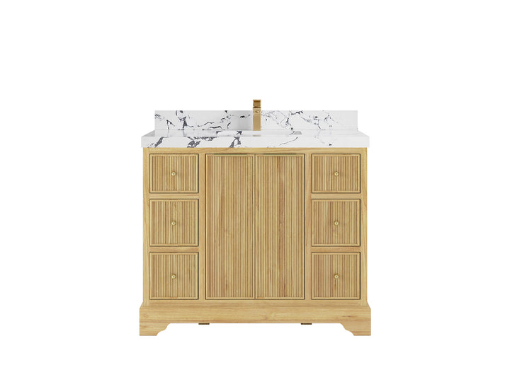 Austin Teak Wood 42 in. W x 22 in. D Single Sink Bathroom Vanity - photo 25