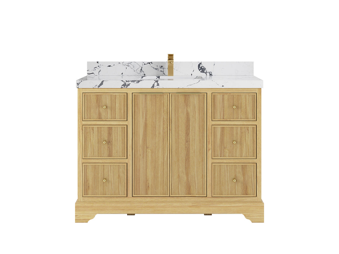 Austin Teak Wood 48 in. W x 22 in. D Single Sink Bathroom Vanity