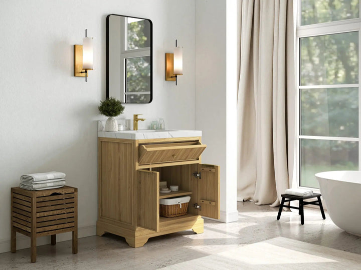 Austin Teak Wood 30 in. W x 22 in. D Single Sink Bathroom Vanity - photo 3