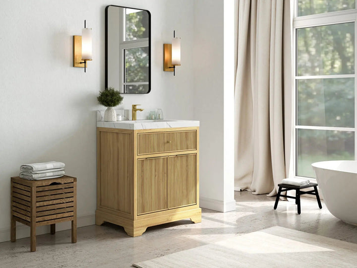 Austin Teak Wood 30 in. W x 22 in. D Single Sink Bathroom Vanity - photo 2