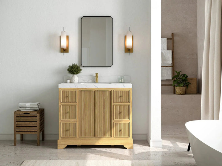 Austin Teak Wood 42 in. W x 22 in. D Single Sink Bathroom Vanity - photo 4