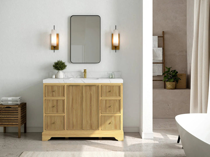 Austin Teak Wood 48 in. W x 22 in. D Single Sink Bathroom Vanity - photo 4