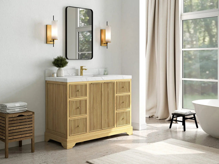 Austin Teak Wood 48 in. W x 22 in. D Single Sink Bathroom Vanity - photo 2