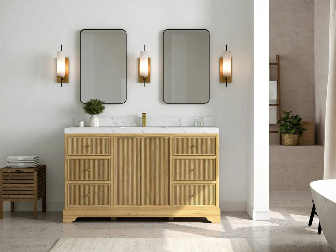Austin Teak Wood 60 in. W x 22 in. D Single Sink Bathroom Vanity