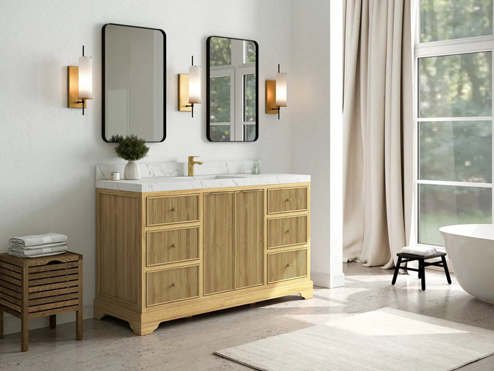 Austin Teak Wood 60 in. W x 22 in. D Single Sink Bathroom Vanity - photo 2