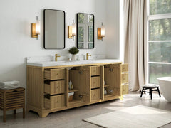 Austin Teak Wood 84 in. W x 22 in. D Double Sink Bathroom Vanity - photo 3