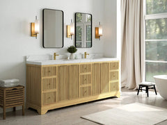 Austin Teak Wood 84 in. W x 22 in. D Double Sink Bathroom Vanity - photo 2