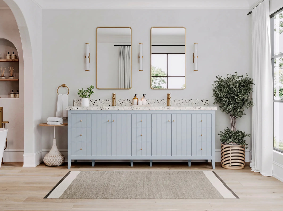 Atlanta 84 in. W x 22 in. D Double Sink Bathroom Vanity