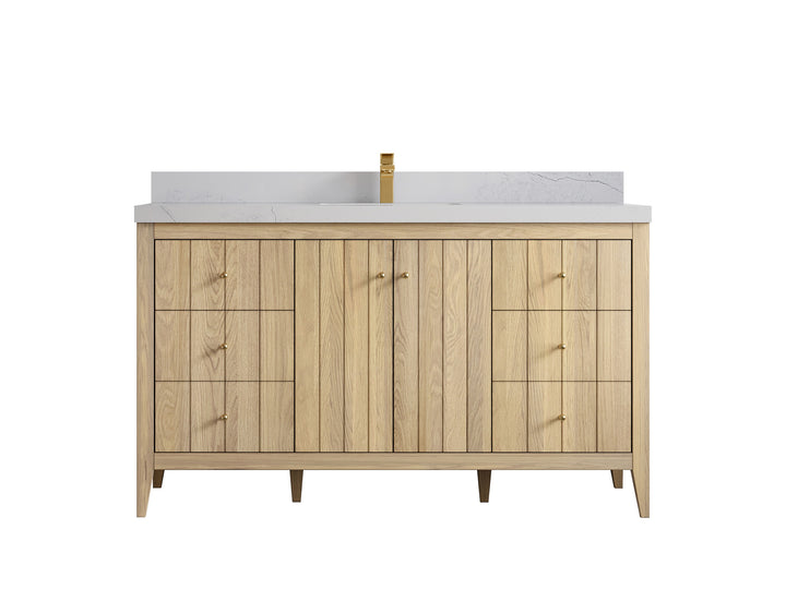 Atlanta White Oak 60 in. W x 22 in. D Single Sink Bathroom Vanity - photo 1