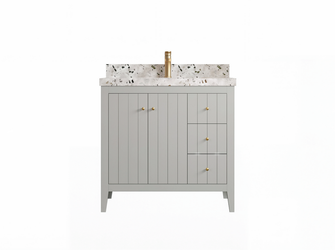 Atlanta 36 in. W x 22 in. D Center Sink Modern Bathroom Vanity | 
              
                Coventry Gray
                
                  
             - ATL-CAB-CGR-35L - photo №1