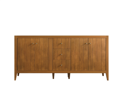 Atlanta Teak Wood 72 in. W x 22 in. D Double Sink Bathroom Vanity