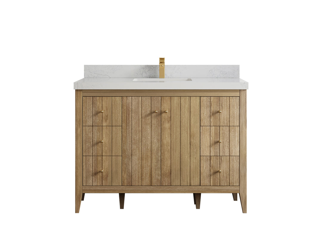 Atlanta Teak Wood 48 in. W x 22 in. D Single Sink Bathroom Vanity