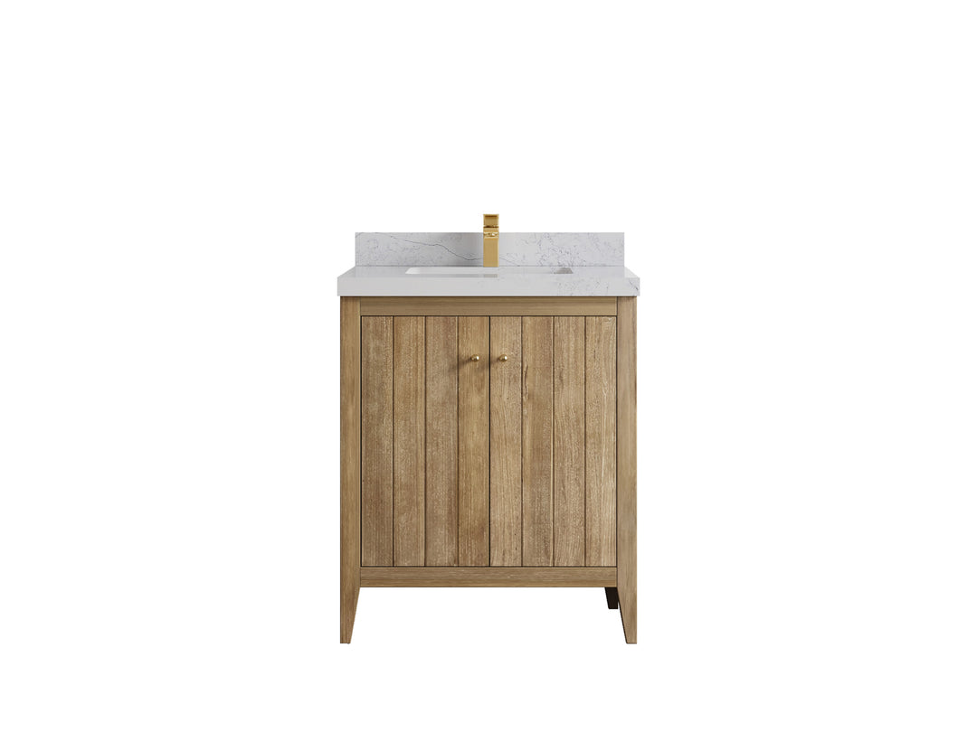 Atlanta Teak Wood 30 in. W x 22 in. D Single Sink Bathroom Vanity