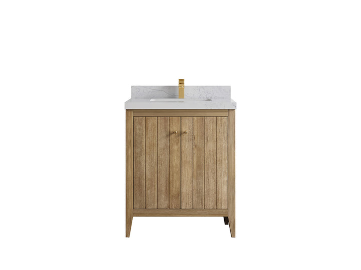 Atlanta Teak Wood 30 in. W x 22 in. D Single Sink Bathroom Vanity - photo 1