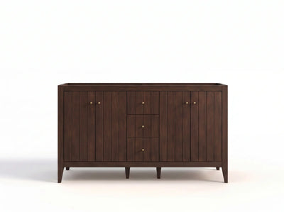 Atlanta Teak Wood 60 in. W x 22 in. D Double Sink Bathroom Vanity