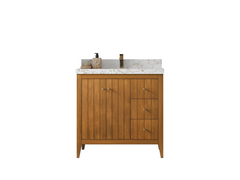 Atlanta 36 in. W x 22 in. D Teak Wood Center Sink Bathroom Vanity - photo 1