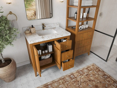 Atlanta 36 in. W x 22 in. D Teak Wood Center Sink Bathroom Vanity - photo 3