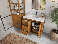 Atlanta Teak Wood 36 in. W x 22 in. D Center Sink Bathroom Vanity - photo 3