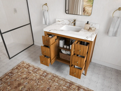 Atlanta Teak Wood 42 in. W x 22 in. D Single Sink Bathroom Vanity - photo 3