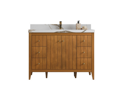 Atlanta Teak Wood 48 in. W x 22 in. D Single Sink Bathroom Vanity - photo 1