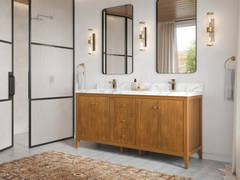 Atlanta Teak Wood 72 in. W x 22 in. D Double Sink Bathroom Vanity - photo 2