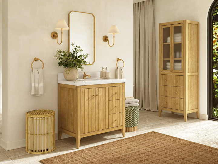Atlanta 36 in. W x 22 in. D Teak Wood Center Sink Bathroom Vanity - photo 2