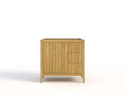 Atlanta Teak Wood 36 in. W x 22 in. D Left Offset Sink Bathroom Vanity