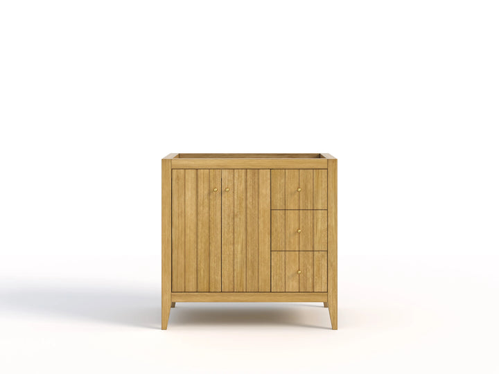 Atlanta Teak Wood 36 in. W x 22 in. D Left Offset Sink Bathroom Vanity - photo 8