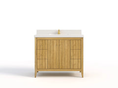 Atlanta Teak Wood 42 in. W x 22 in. D Single Sink Bathroom Vanity - photo 1