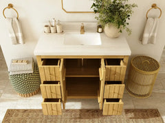 Atlanta Teak Wood 42 in. W x 22 in. D Single Sink Bathroom Vanity - photo 5
