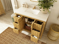 Atlanta Teak Wood 42 in. W x 22 in. D Single Sink Bathroom Vanity - photo 3