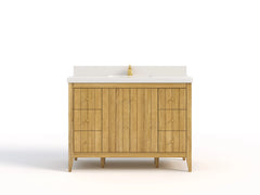 Atlanta Teak Wood 48 in. W x 22 in. D Single Sink Bathroom Vanity - photo 1