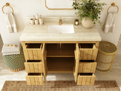 Atlanta Teak Wood 48 in. W x 22 in. D Single Sink Bathroom Vanity - photo 5