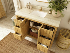 Atlanta Teak Wood 48 in. W x 22 in. D Single Sink Bathroom Vanity - photo 3